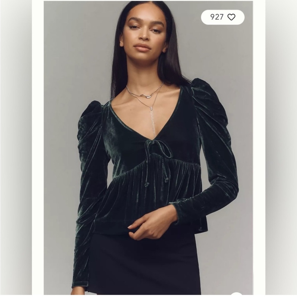 Anthropologie Maeve velvet top